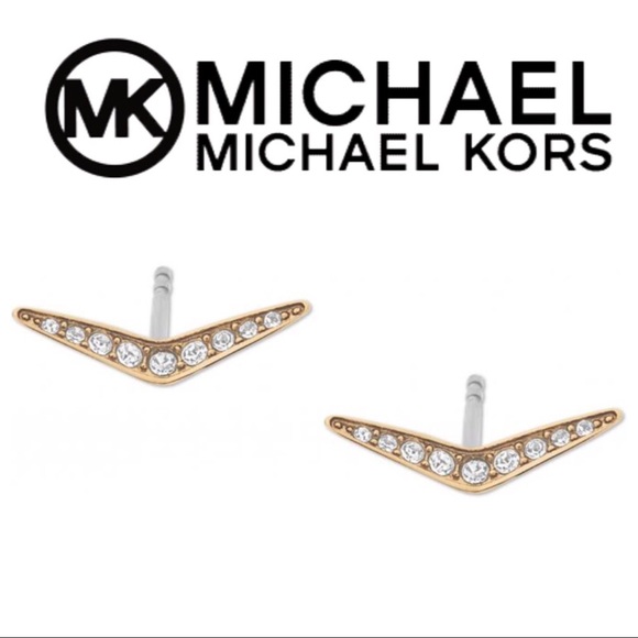 Michael Kors Jewelry - Michael Kors Gold Pave Earrings
